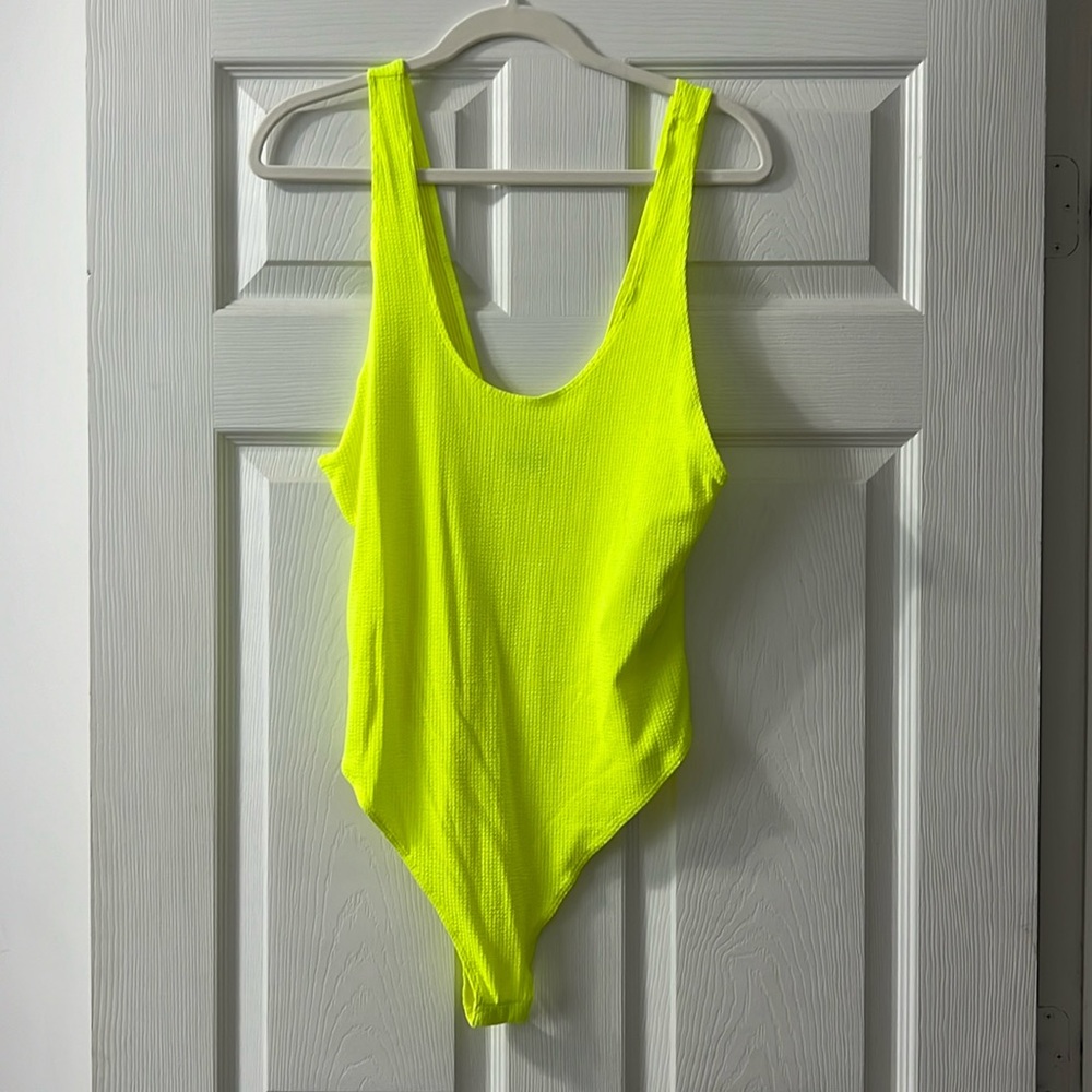 Highlighter yellow bodysuit